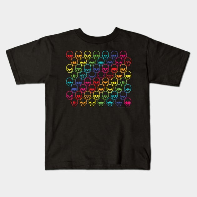Cool Rainbow Skull Psychedelic Spectrum Tessellation Kids T-Shirt by House_Of_HaHa